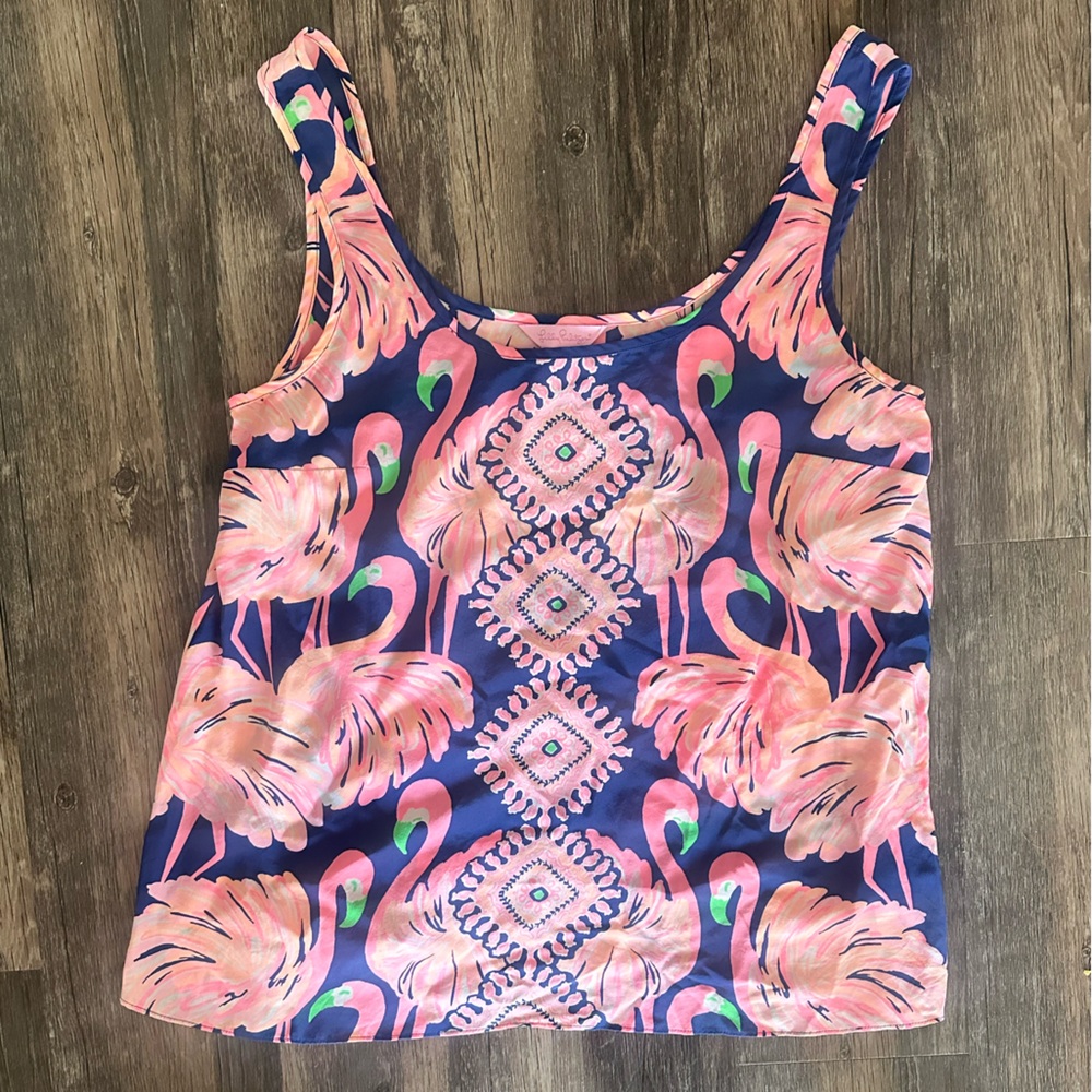 Lilly Pulitzer Flamingo Silk Top